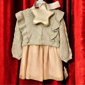 NWT 3 Piece 2T Sweater Dress with Star Purse Set
